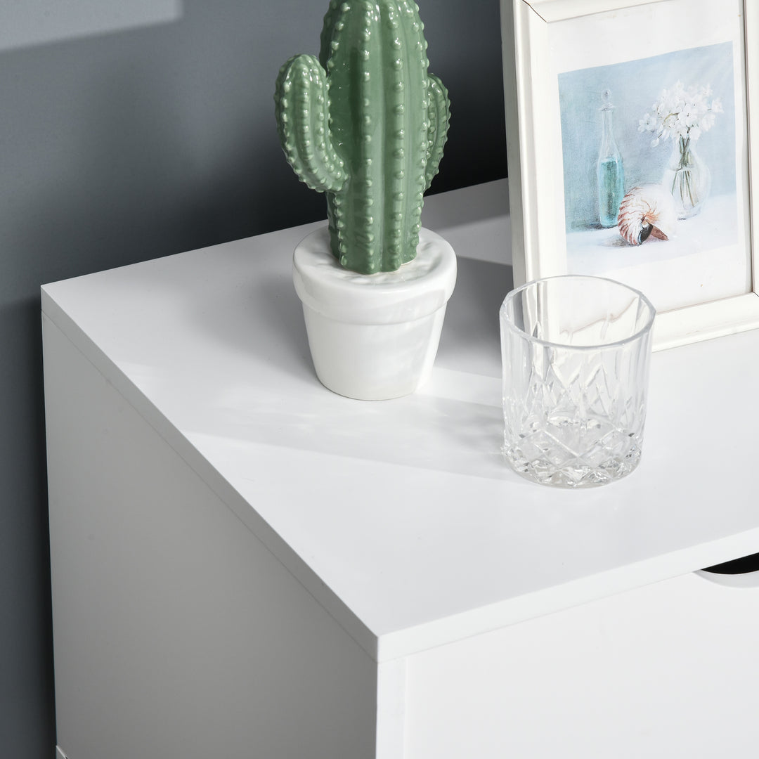 HOMCOM Particle Board 4-Compartment Media Unit White