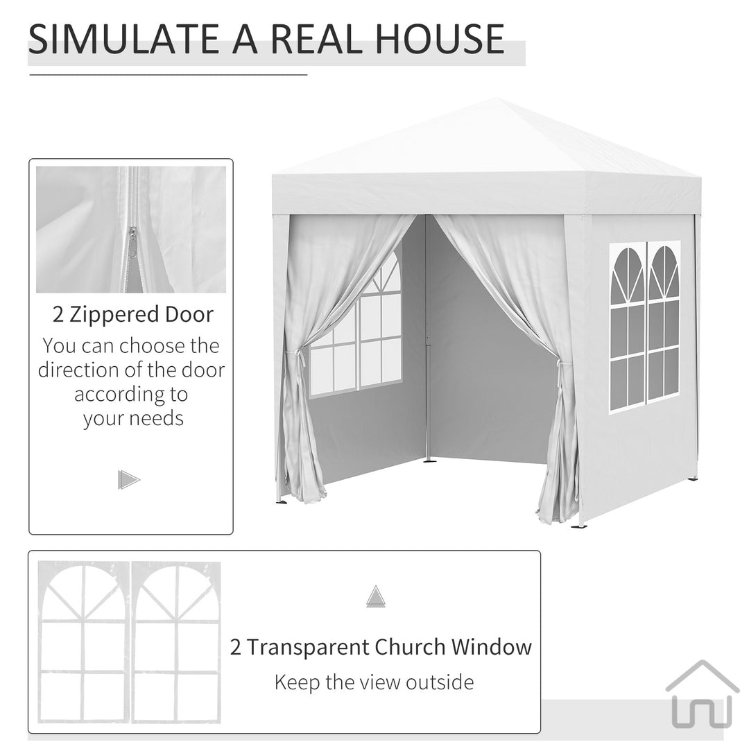 Pop Up Gazebo Canopy Party Tent Wedding Awning -White