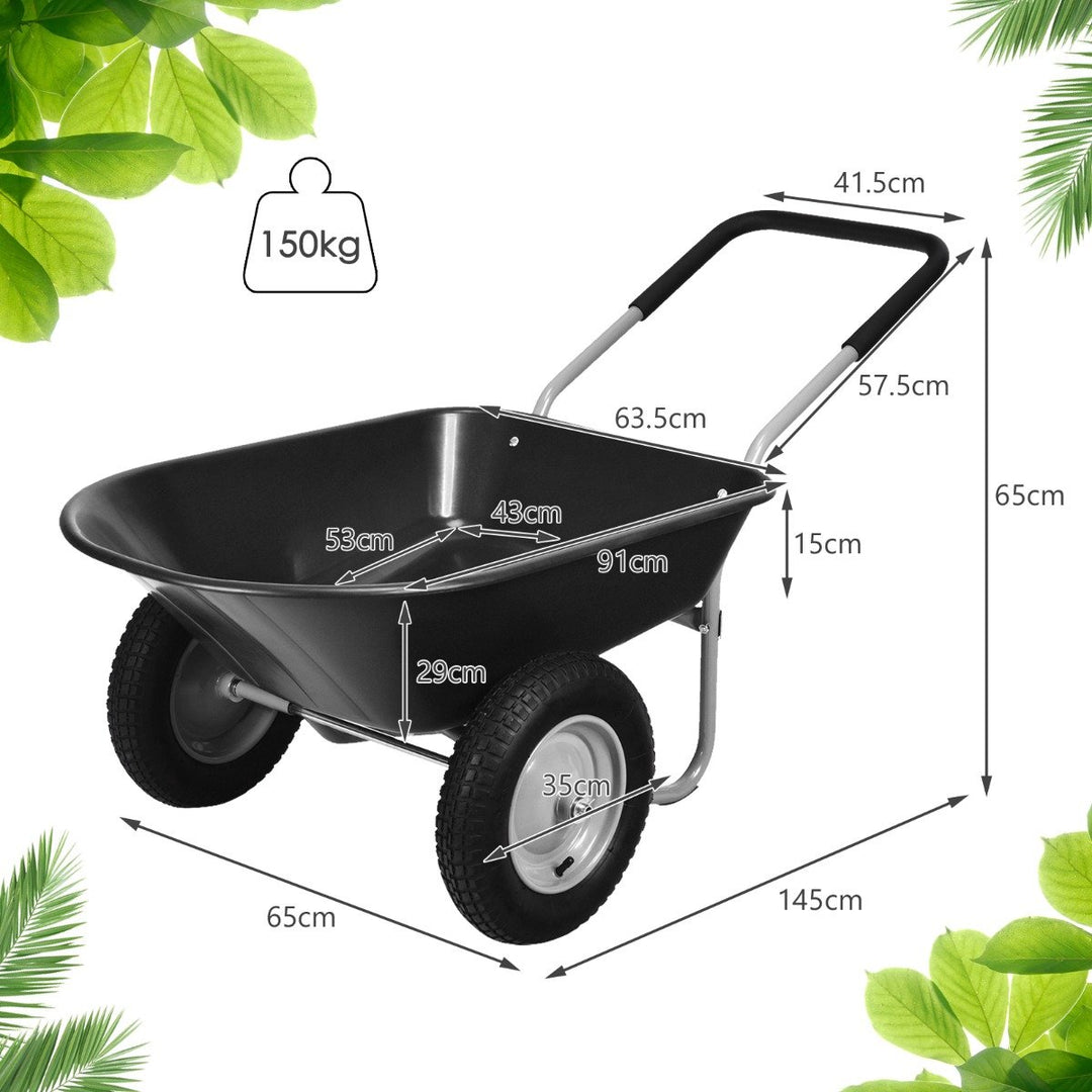 Wheelbarrow with Pneumatic Tires 150KG-Black