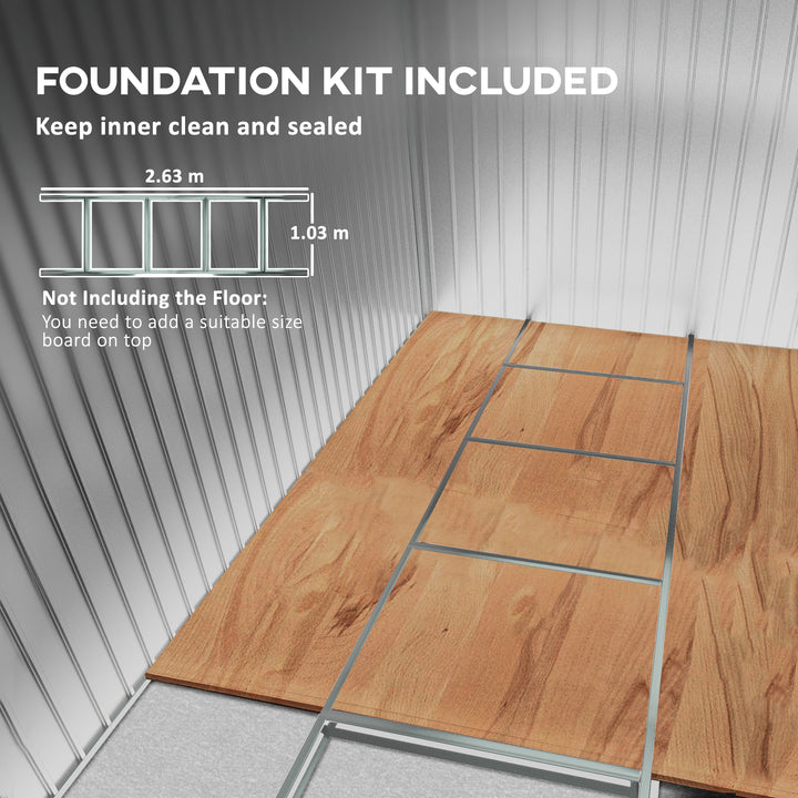 Outsunny Lockable Garden Shed Large Patio Tool Metal Storage Building Foundation Sheds Box Outdoor Furniture (9 x 6 FT, Green)