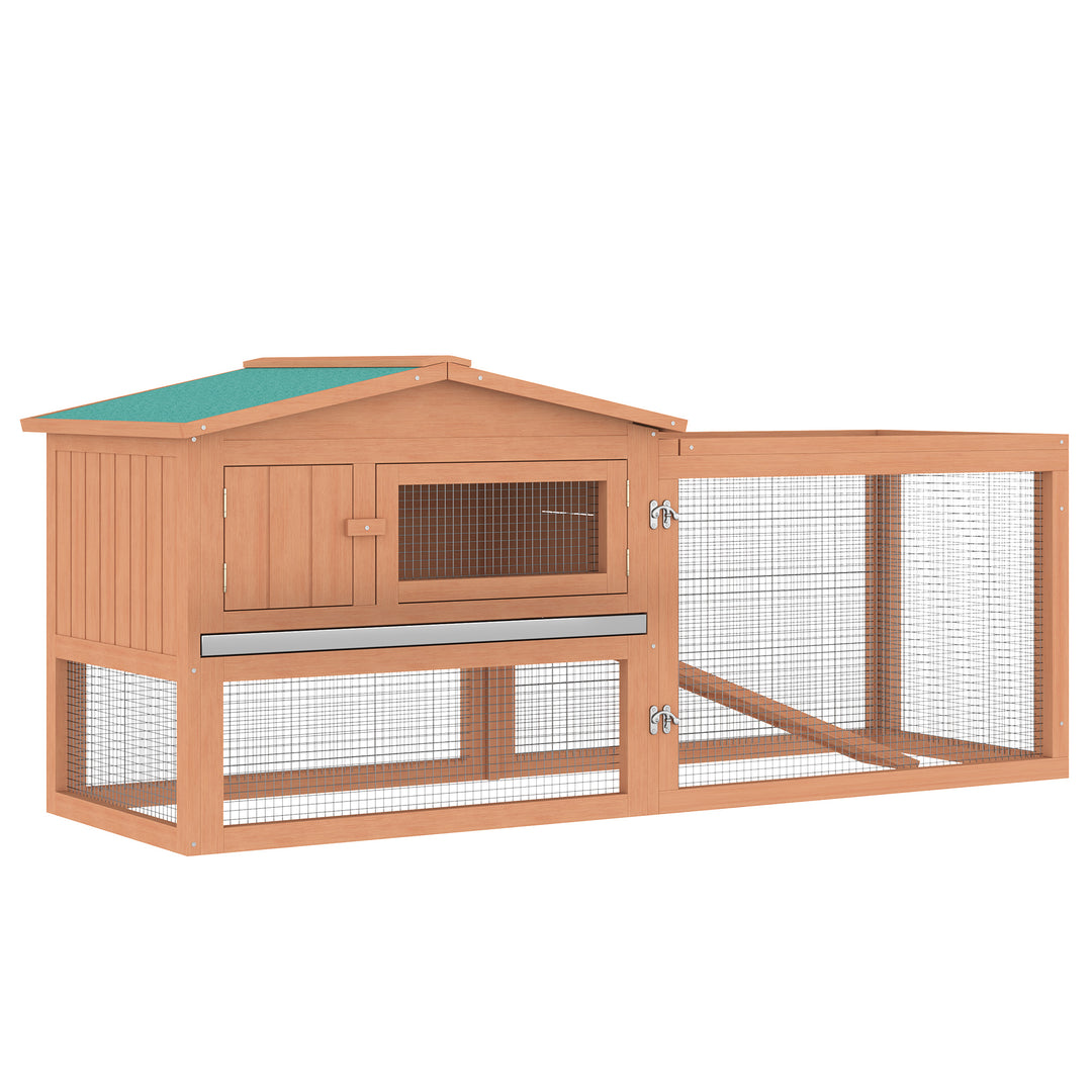 2 Floor Wooden Rabbit Hutch Bunny Cage House Chicken Coop Outdoor Garden Backyard 158 x 58 x 68 cm