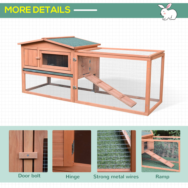2 Floor Wooden Rabbit Hutch Bunny Cage House Chicken Coop Outdoor Garden Backyard 158 x 58 x 68 cm