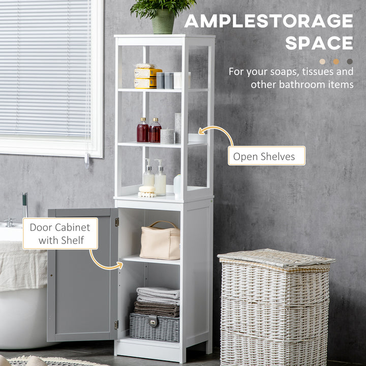 Kleankin Slimline Bathroom Storage Cabinet, Free Standing Tallboy Unit for Bathroom, Living Room, Kitchen,Multi-Purpose Storage Unit