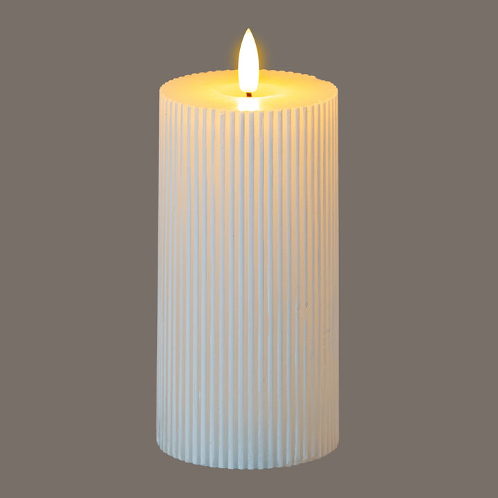 Natural Glow 3x6 Textured Ribbed LED Candle