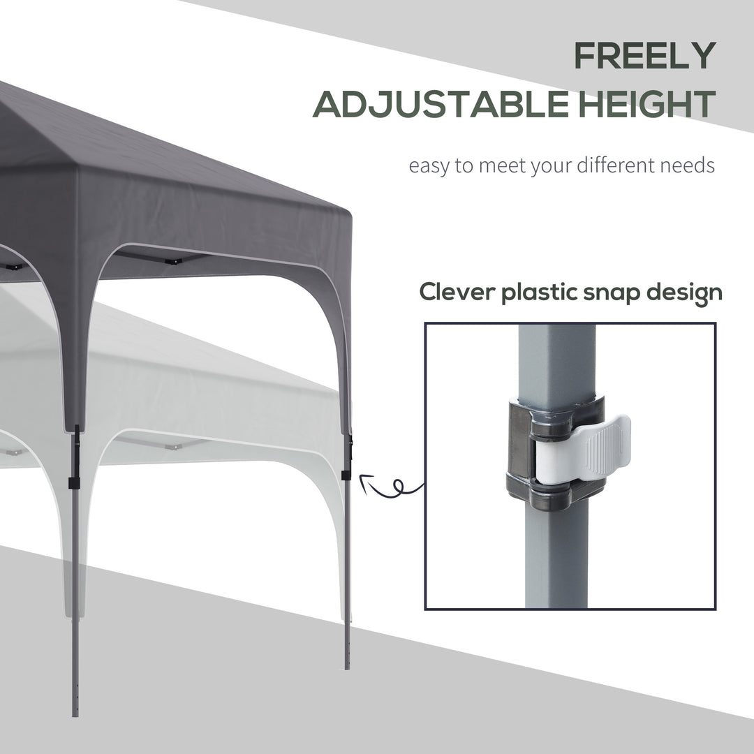 Outsunny 3 x 3 (M) Pop Up Gazebo, Foldable Canopy Tent with Carry Bag with Wheels and 4 Leg Weight Bags for Outdoor Garden Patio Party, Dark Grey
