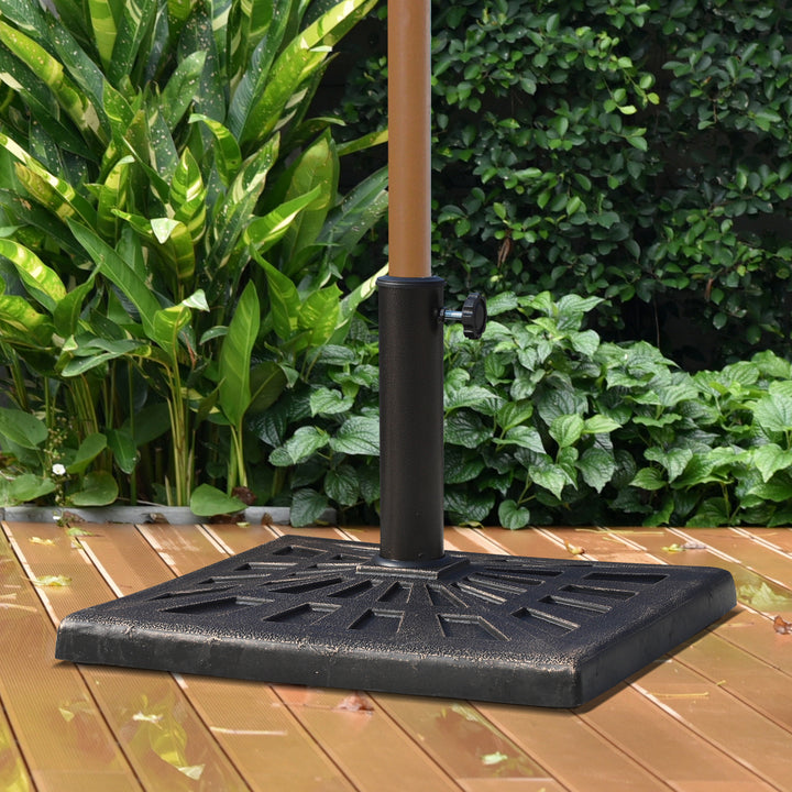 15kg Parasol Base Durable Patterned Garden Patio Square Umbrella Stand Base Bronze