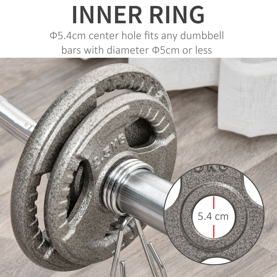 HOMCOM 4 PCS Olympic Weight Plates Grip Plate Sets for Strength and Crossfit and Weightlifting Training, Barbell Weight Set for Home