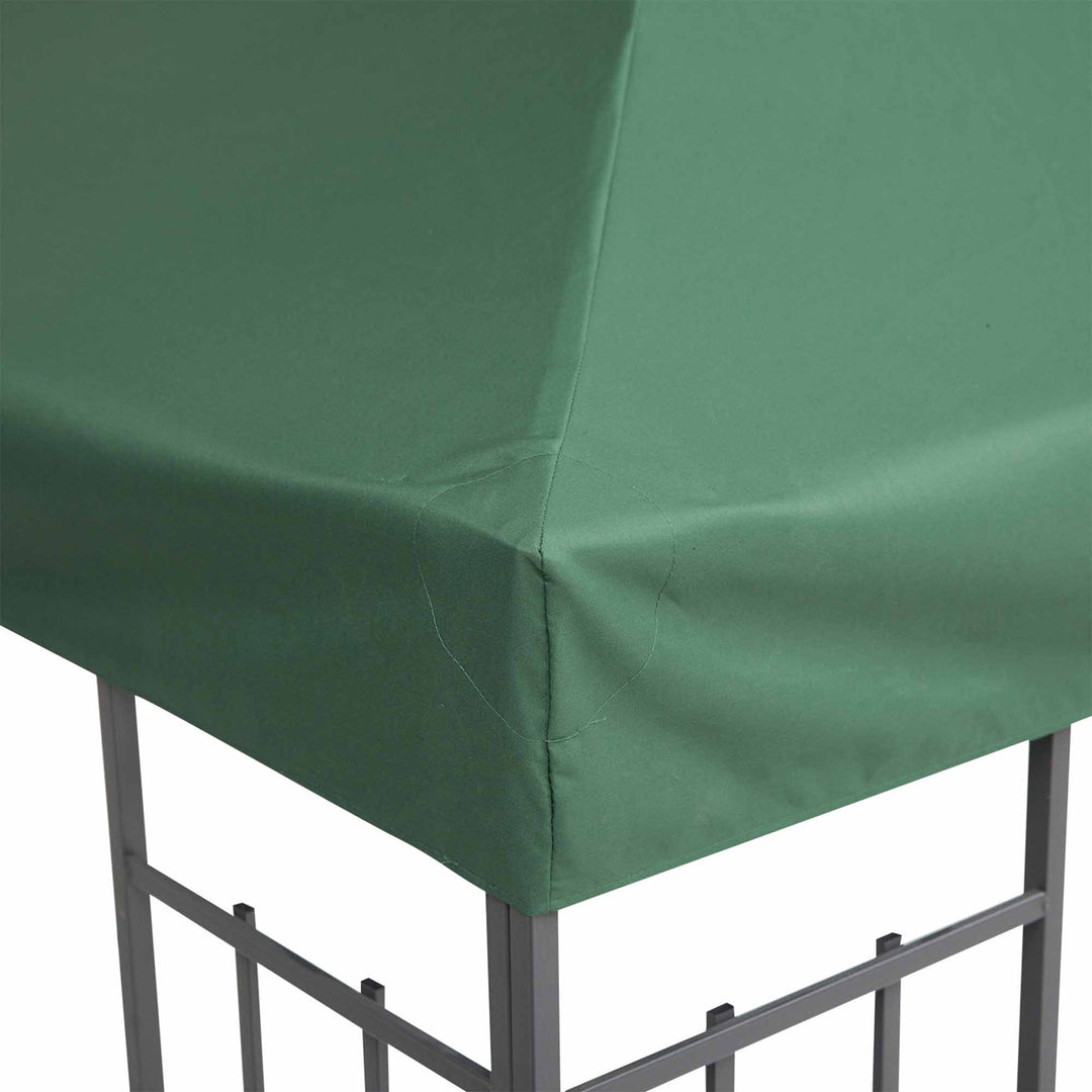 3 x 3 m Gazebo Top Cover Double Tier Canopy Replacement Pavilion Roof Dark Green