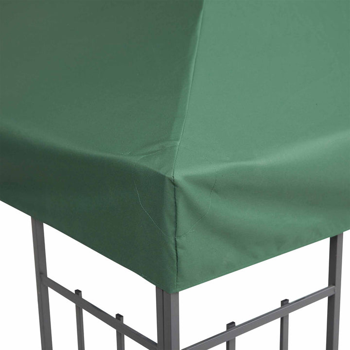 3 x 3 m Gazebo Top Cover Double Tier Canopy Replacement Pavilion Roof Dark Green