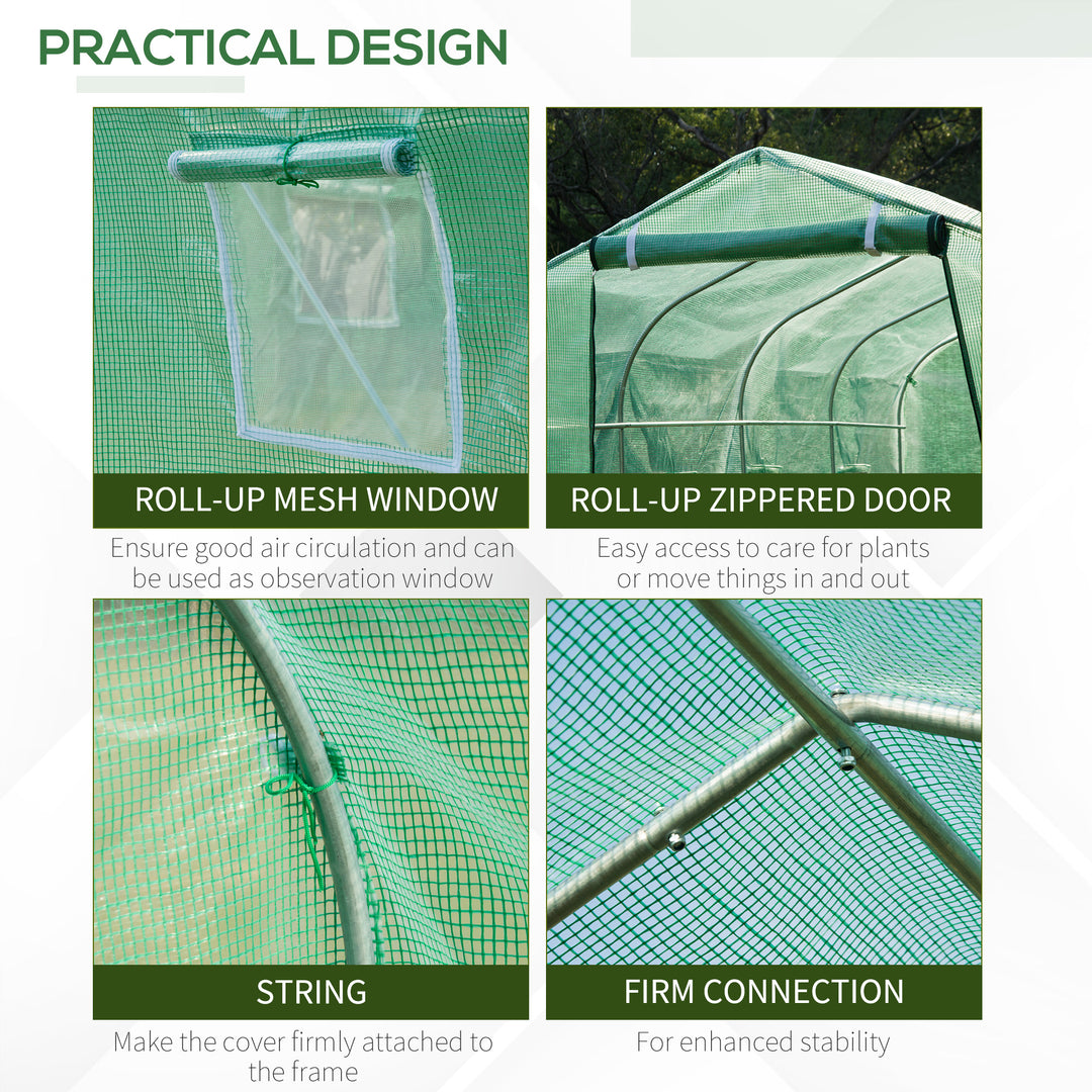 Walk in Polytunnel Greenhouse with Windows and Door for Garden, Backyard (3 x 2M)
