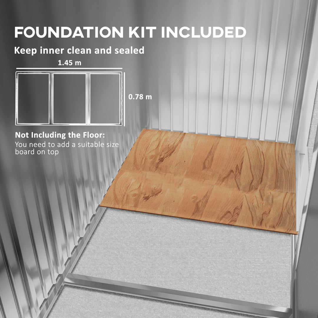 Metal Garden Shed for Tool Motor Bike, w/ Adjustable Shelf Dark Grey