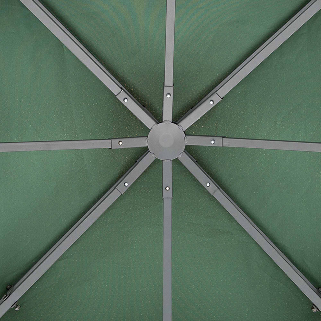 3 x 3 m Gazebo Top Cover Double Tier Canopy Replacement Pavilion Roof Dark Green
