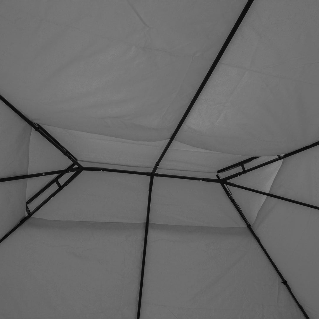 3x4m Gazebo Replacement Roof Canopy 2 Tier Top UV Cover Garden Patio Outdoor Sun Awning Shelters Light Grey (TOP ONLY)