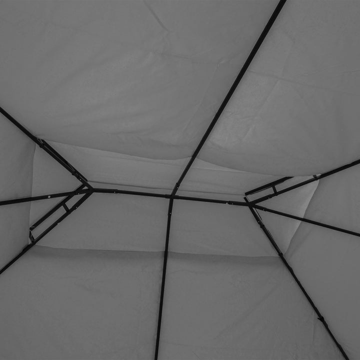 3x4m Gazebo Replacement Roof Canopy 2 Tier Top UV Cover Garden Patio Outdoor Sun Awning Shelters Light Grey (TOP ONLY)