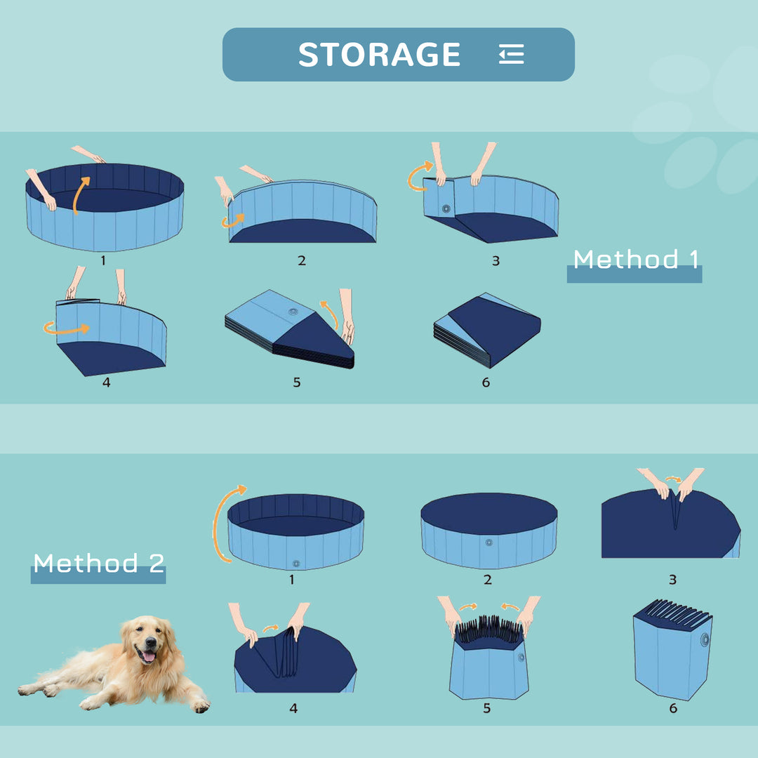 Pet Swimming Pool, Non-Slip and Foldable-Blue