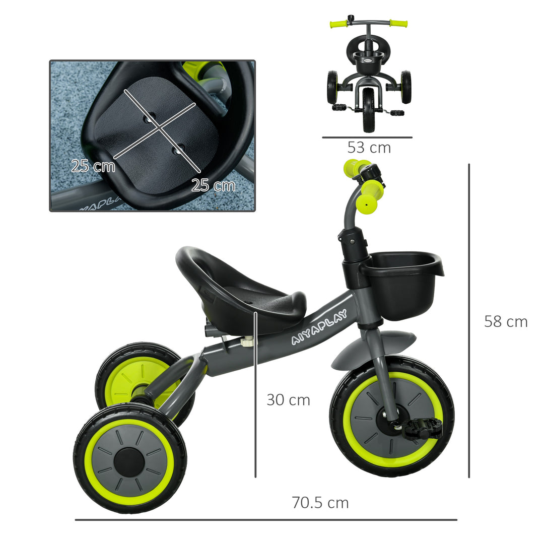Kids Trike, Tricycle, with Adjustable Seat, Basket-Black