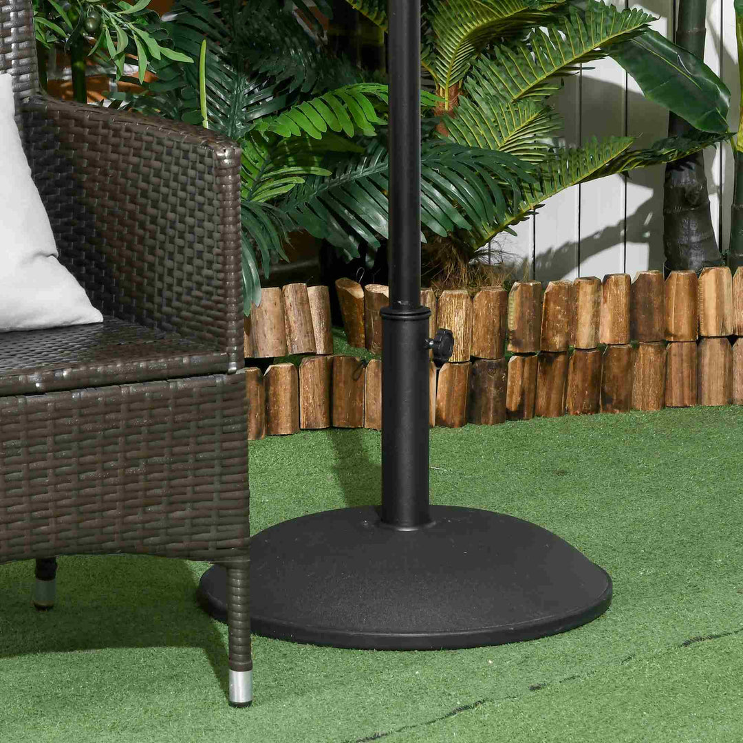 20kg Parasol Base Heavy Duty Cement Umbrella Base Round-Grey/Black