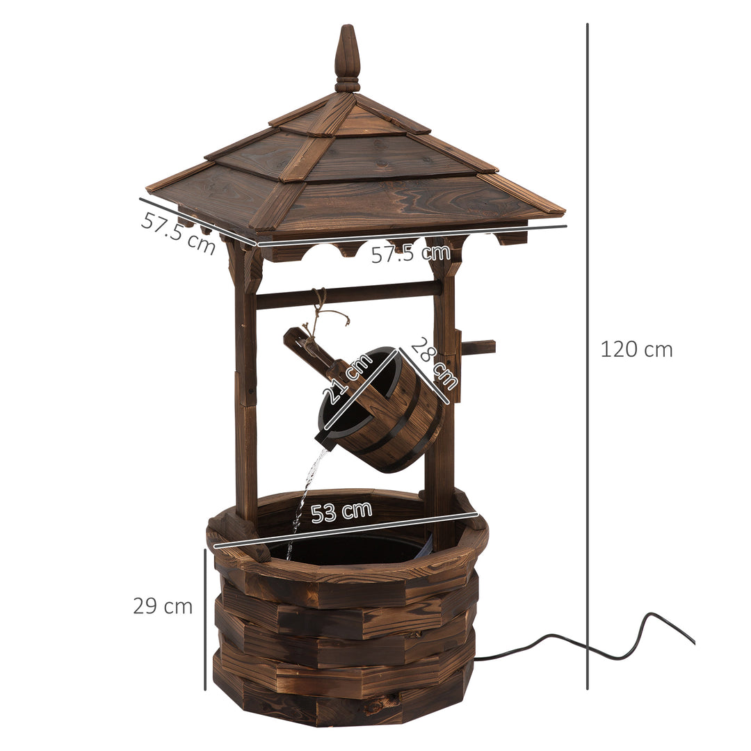 Fir Wood Outdoor Garden DŽcor Wishing Well Waterfall