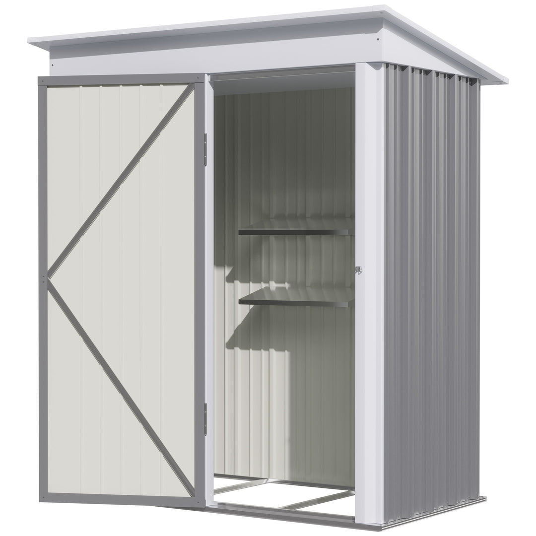 Metal Garden Shed for Tool Motor Bike, with Adjustable Shelf-Grey