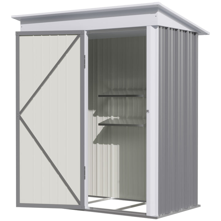 Metal Garden Shed for Tool Motor Bike, with Adjustable Shelf-Grey