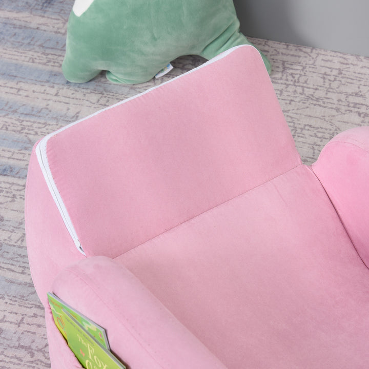 Kids Armchair Sofa Bed w/ Padded Wood Frame-Pink