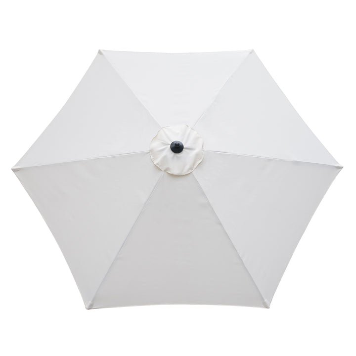 2.8m Garden Parasol Umbrella, Round Outdoor Market Table Umbrella, Parasol Patio Umbrella, 6 Ribs Manual Push, Sun Shade Canopy, Off-White
