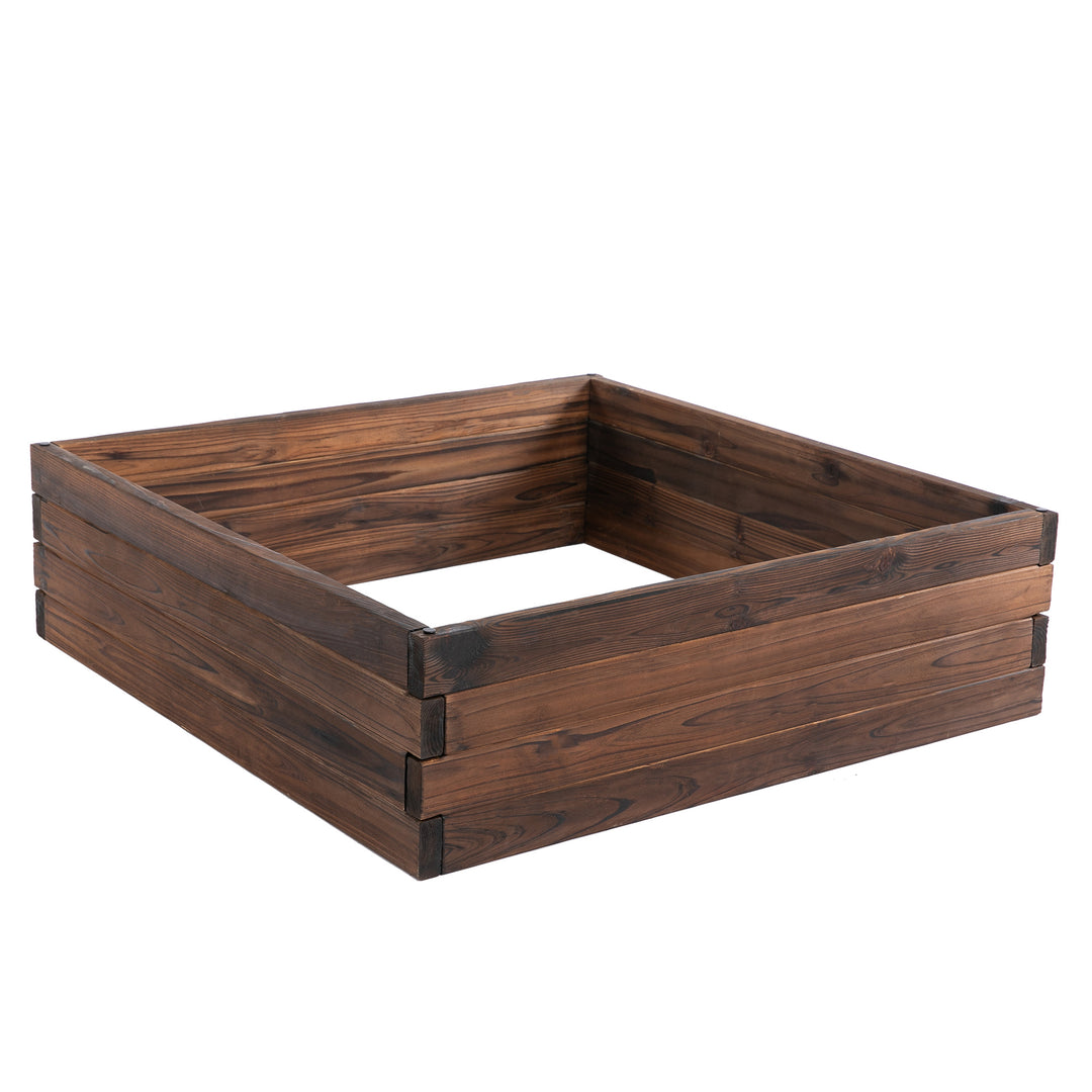 Outsunny Garden Wooden Raised Bed Planter Grow Containers For Outdoor Patio Plant Flower Vegetable 80L x 80W x 22.5H cm