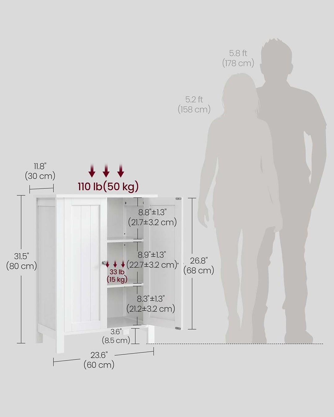 Double Door Bathroom Cabinet