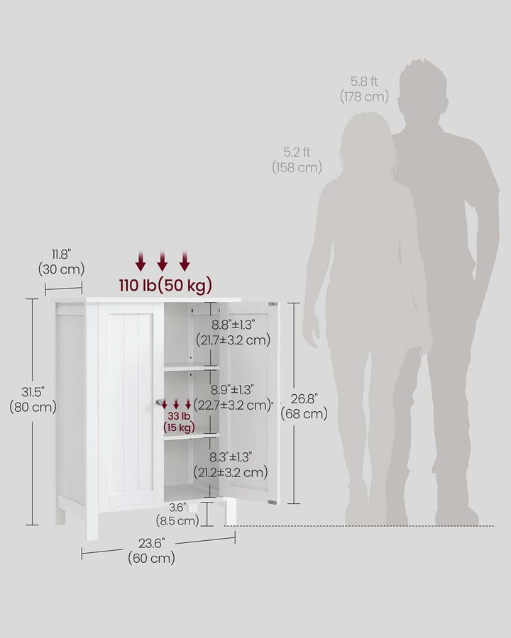 Double Door Bathroom Cabinet