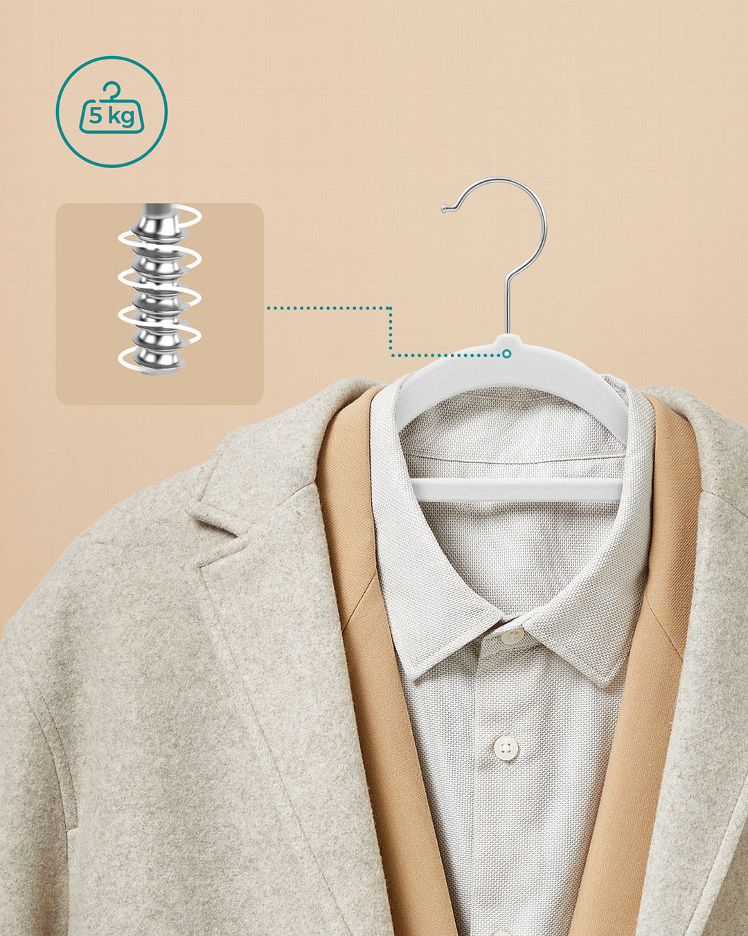 50-Pack Non-Slip Velvet Coat Hangers