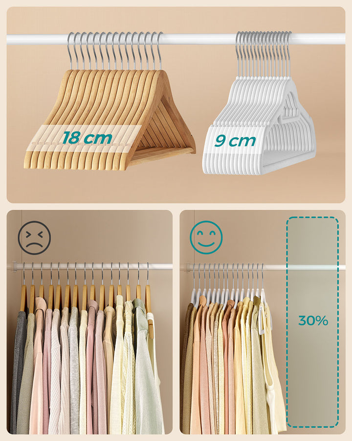 50-Pack Non-Slip Velvet Coat Hangers