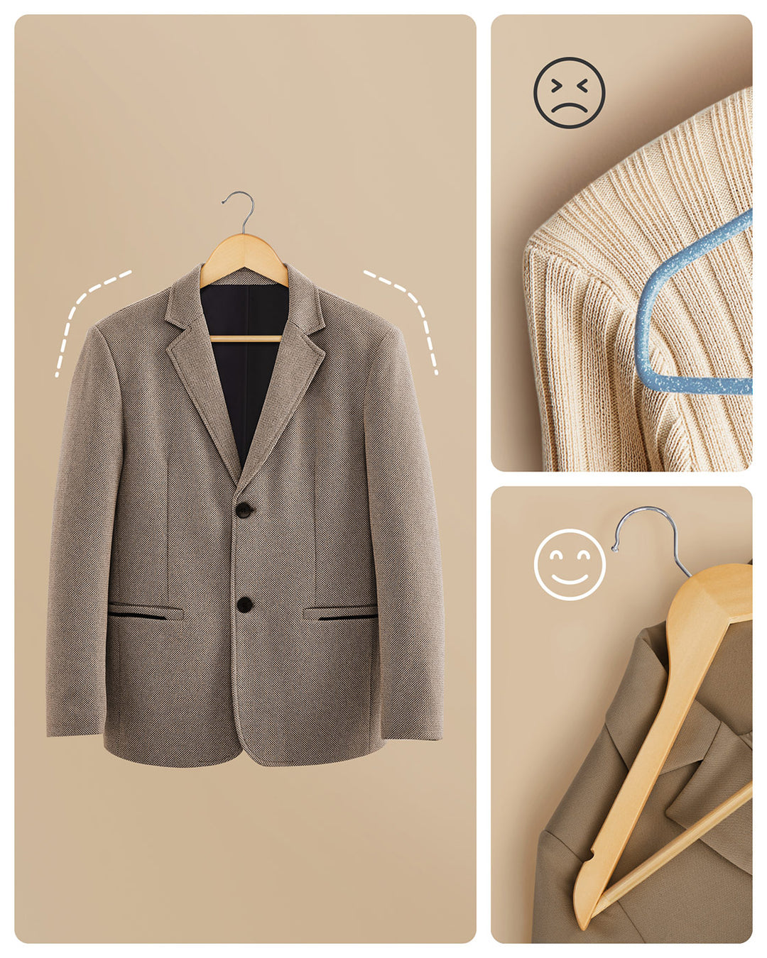 20 Pieces Wooden Hangers