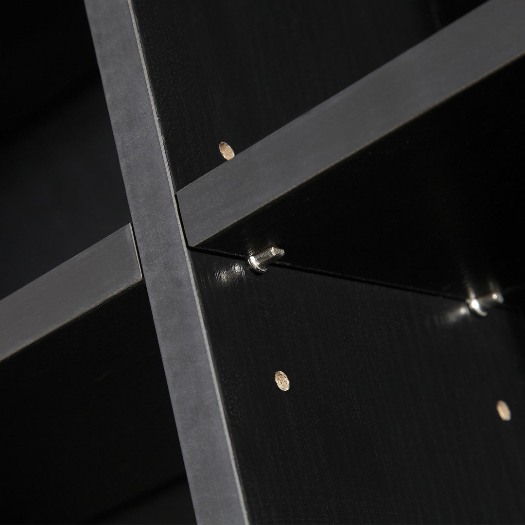 CD / DVD Storage Shelf Storage Unit for 1116 CDs Height-Adjustable Compartments 102 x 24 x 195 cm Black
