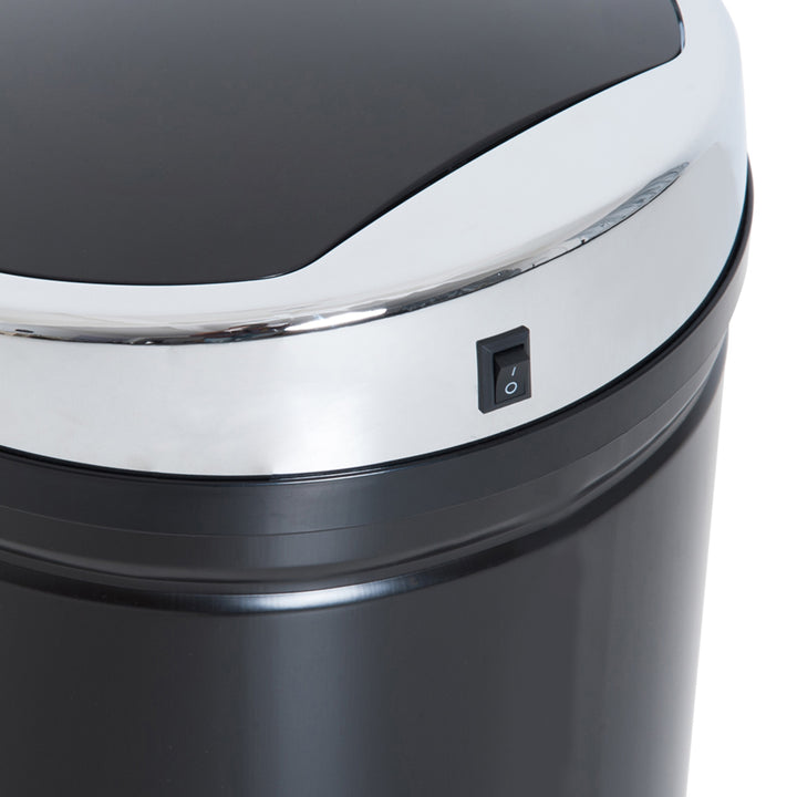 42L Stainless Steel Sensor Trash Can W/ Bucket-Black