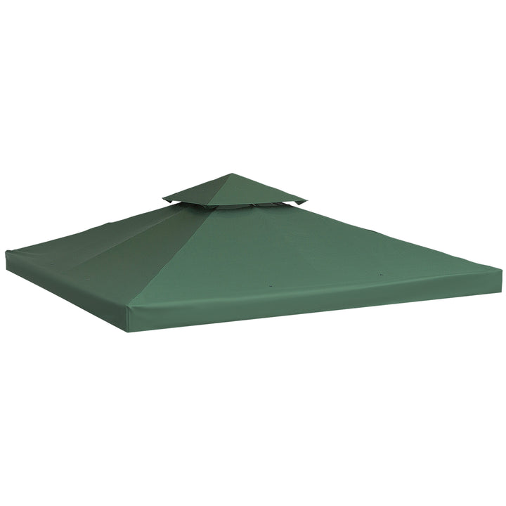 3 x 3 m Gazebo Top Cover Double Tier Canopy Replacement Pavilion Roof Dark Green