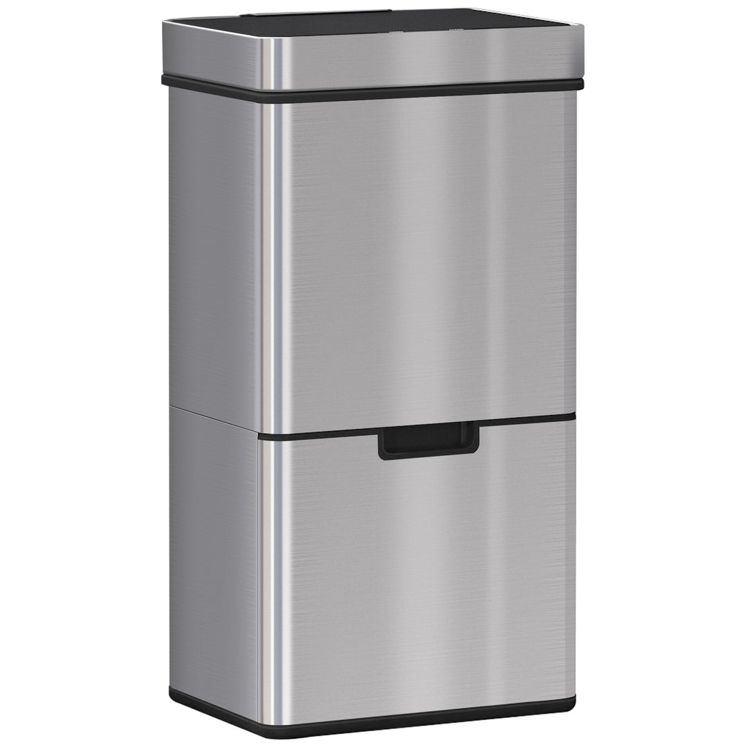 72L Recycling Sensor Bin, Stainless Steel 3 Compartments for Both Wet or Dry Waste with Removable Lid Kitchen Home