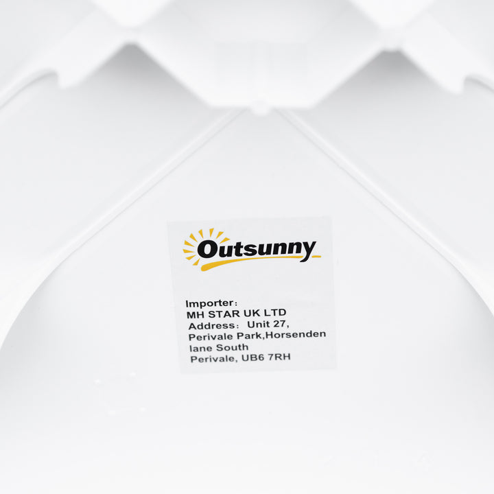 Garden Side Table Outdoor Square Coffee End Table for Drink Snack, White