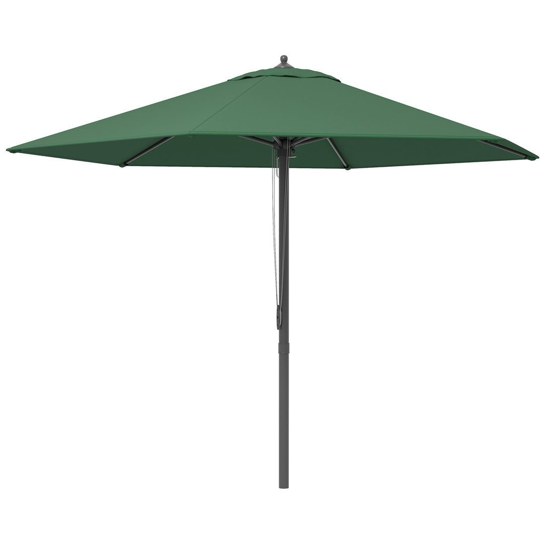 Outsunny 2.8m Patio Parasols Umbrellas Outdoor 6 Ribs Sunshade Canopy Manual Push Garden Backyard Furniture, Green