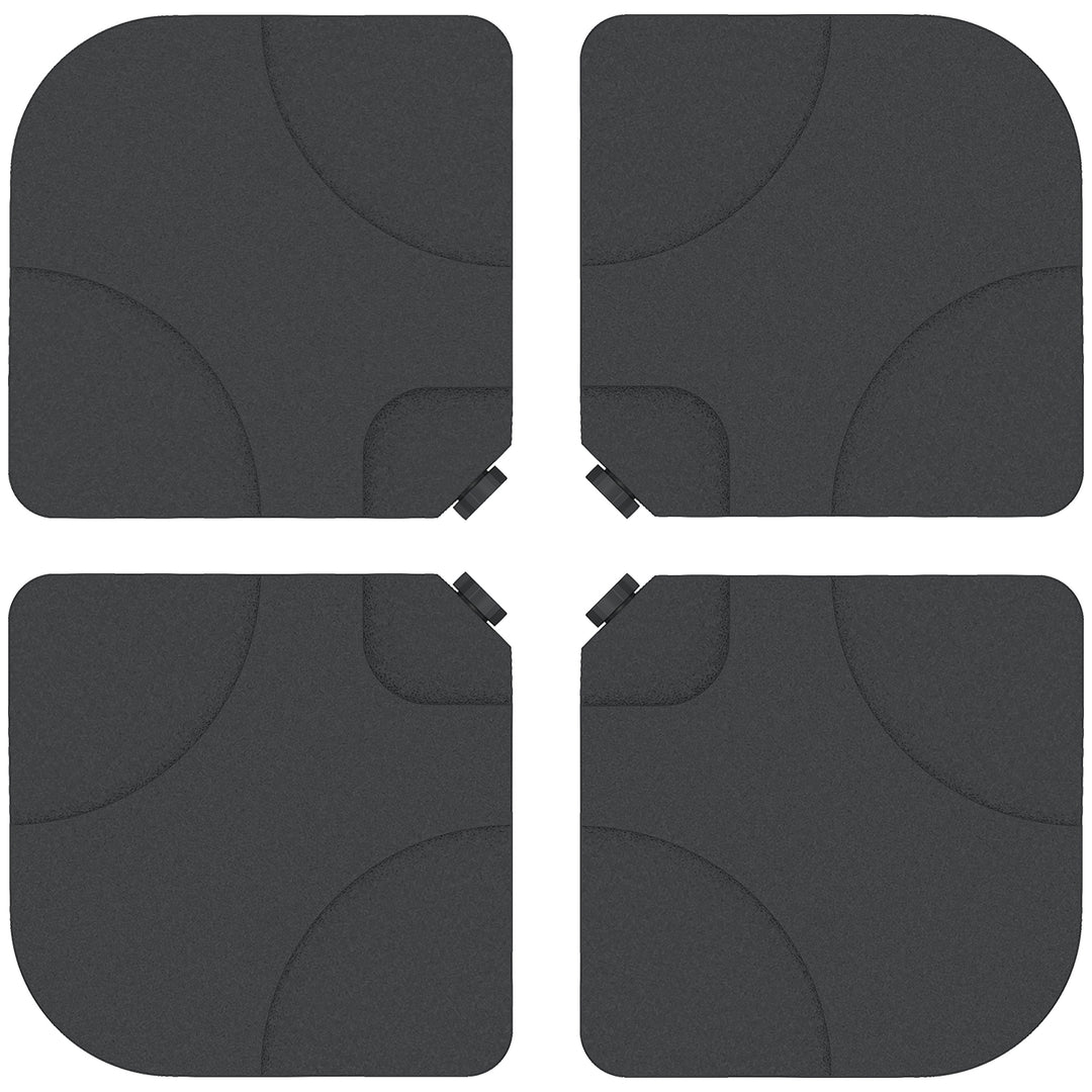 4 pc Parasol Base Heavy Duty Plastic Umbrella Weight Base-Black