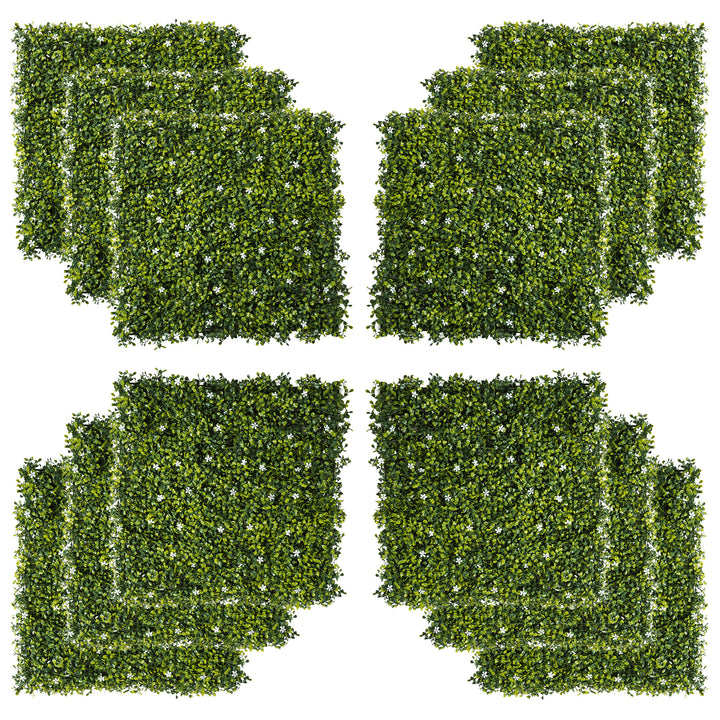 Artificial Boxwood Wall Panels with Privacy Fence Screen, Grass