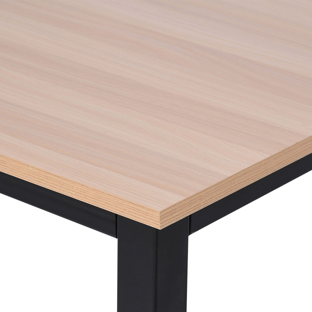 Computer Desk PC Writing Table Home Office Workstation Adjustable Feet Stable Work Study w/ Metal Frame Oak Black