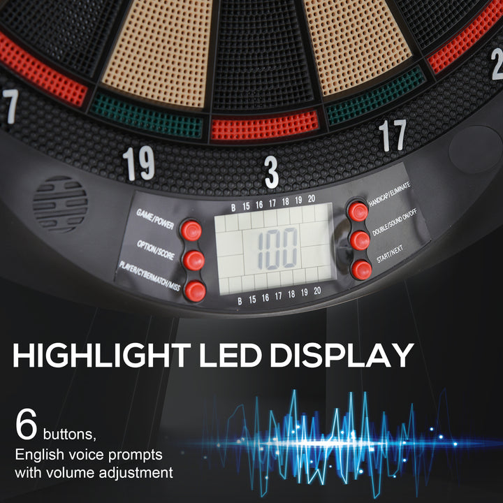 Plastic Electronic Dartboard w/ 6 Darts Black