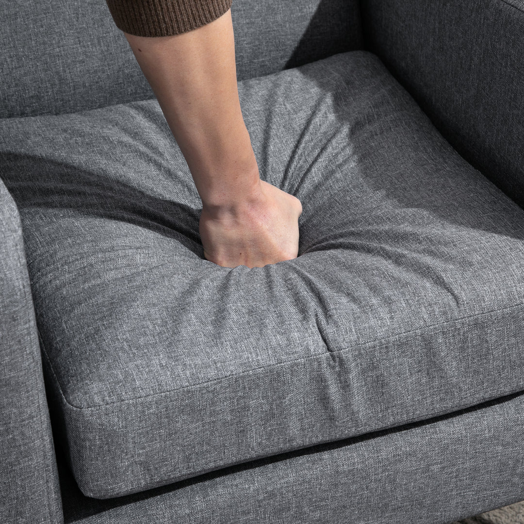 HOMCOM Linen Single Armchair, with Padded Seat - Grey