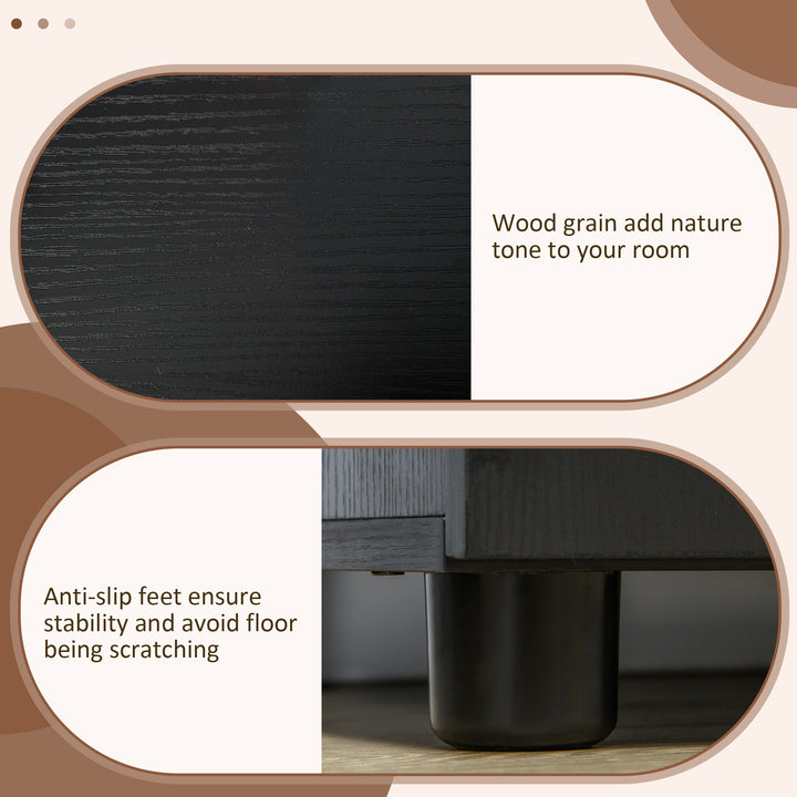 Vinsetto 2-Tier Locking Office Storage Cabinet File Organisation w/ Feet Melamine Coating Aluminium Handles 2 Keys Stylish Black