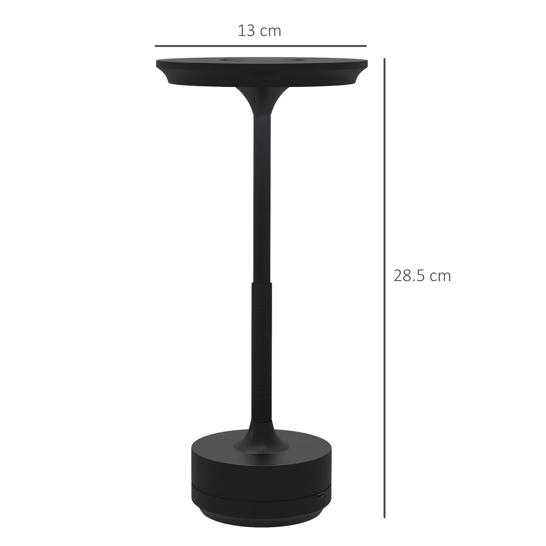 Cordless Table Lamp, Touch LED Desk Lamp with 4000mAh Rechargeable Battery, Black