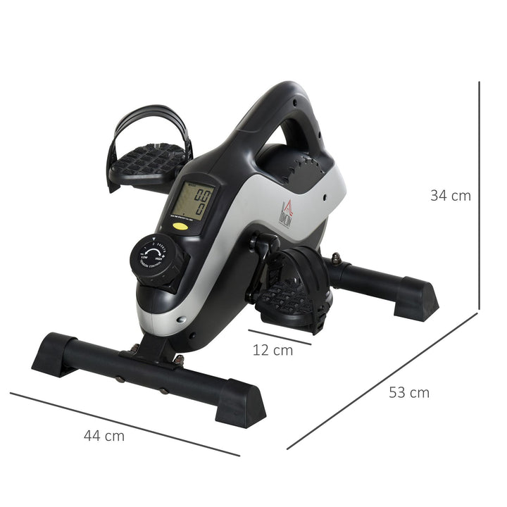 HOMCOM Mini Exercise Bike Under Desk Bike 8 Levels Magnetic Resistance Stationary Bike Leg Fitness w/ LCD Display