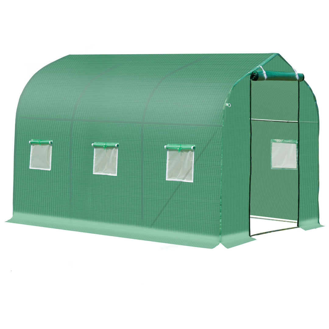 Walk in Polytunnel Greenhouse with Windows and Door for Garden, Backyard (3 x 2M)
