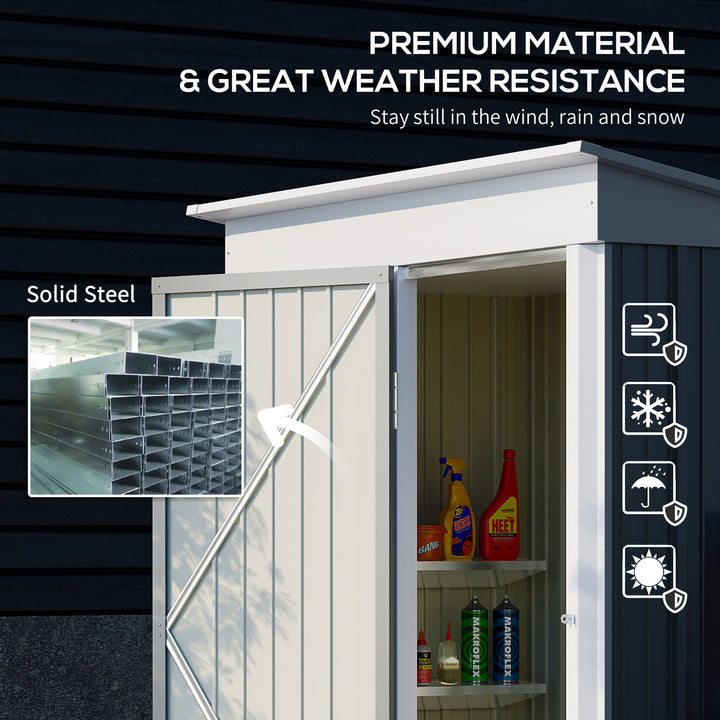 Metal Garden Shed for Tool Motor Bike, with Adjustable Shelf-Grey