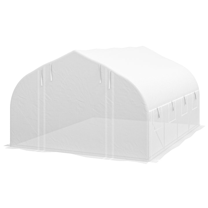 Walk-in Polytunnel Greenhouse, Tunnel Warm House Tent-White