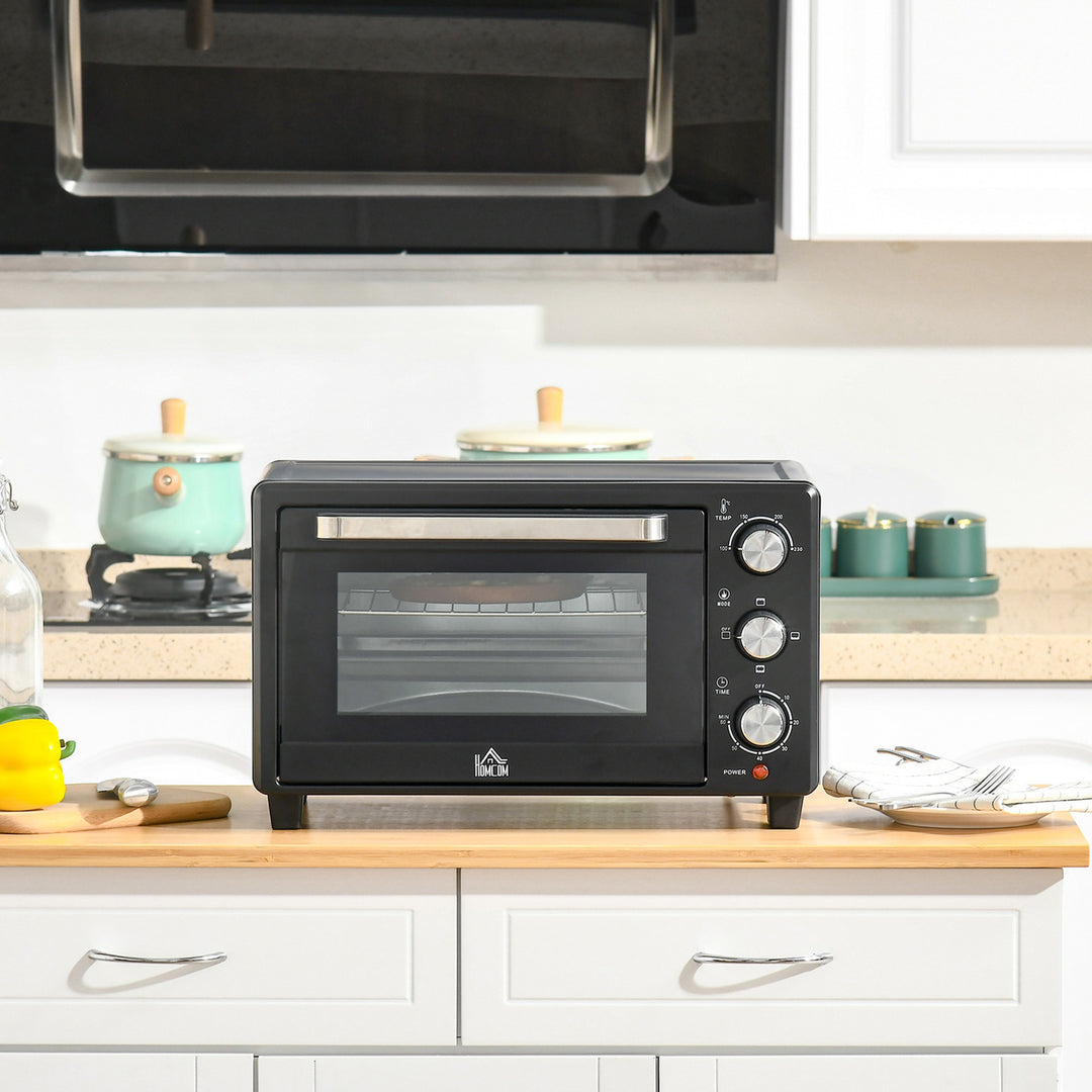 Mini Oven, 21L Countertop Electric Grill, Toaster Oven with Adjustable Temperature, Timer, Baking Tray and Wire Rack, 1400W